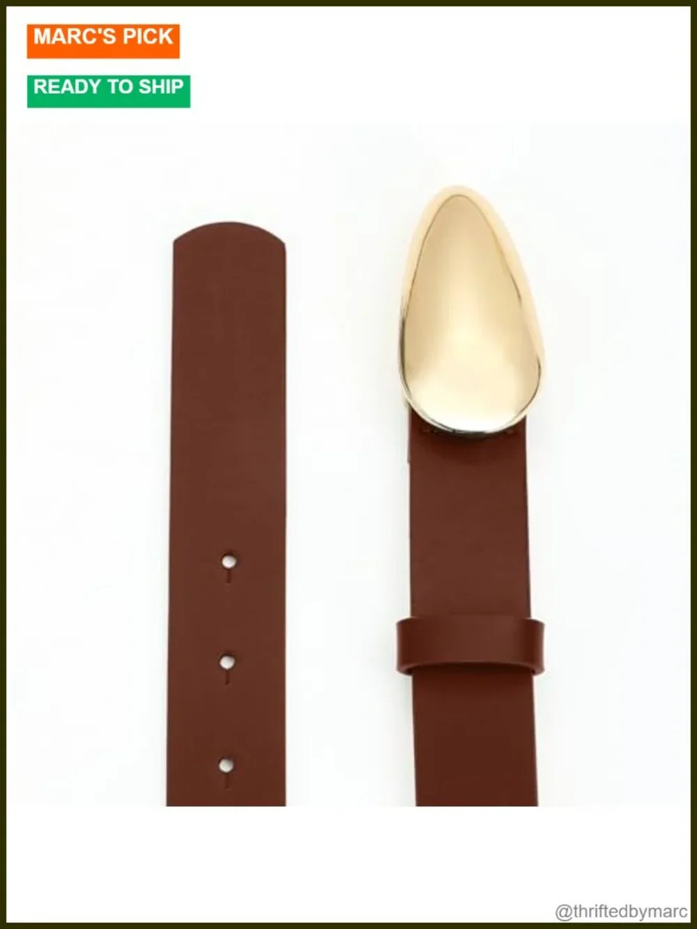 Faux Leather Waist Belt with Gold Buckle for Jeans & Dresses